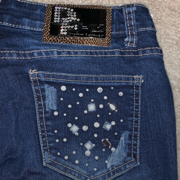 D-Fuz Bling & Bedazzled Skinny Denim Jeans - Picture 3 of 4